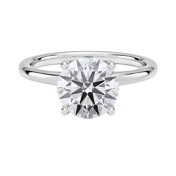 Classic 14k 2ct E VVS2 four prongs Solitaire Round Brilliant Cut Plain Engagement Ring 4 prong Lab Diamond (RD 1125)