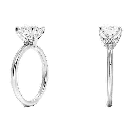 Classic 14k 2ct E VVS2 four prongs Solitaire Round Brilliant Cut Plain Engagement Ring 4 prong Lab Diamond (RD 1125)