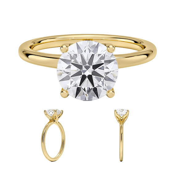 Classic 14k 2ct E VVS2 four prongs Solitaire Round Brilliant Cut Plain Engagement Ring 4 prong Lab Diamond (RD 1125)