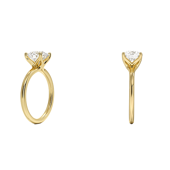 Classic 14k 2ct E VVS2 four prongs Solitaire Round Brilliant Cut Plain Engagement Ring 4 prong Lab Diamond (RD 1125)