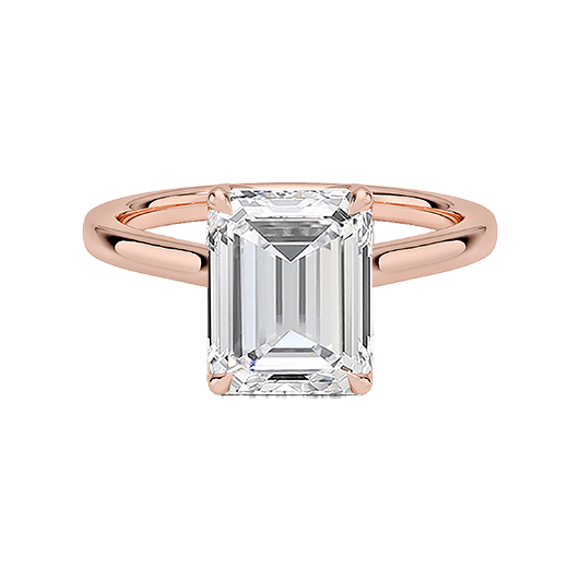 Classic Cathedral Solitaire 14K 2ct E VVS2 Emerald cut Engagement Ring Lab Diamond (EM 4119)
