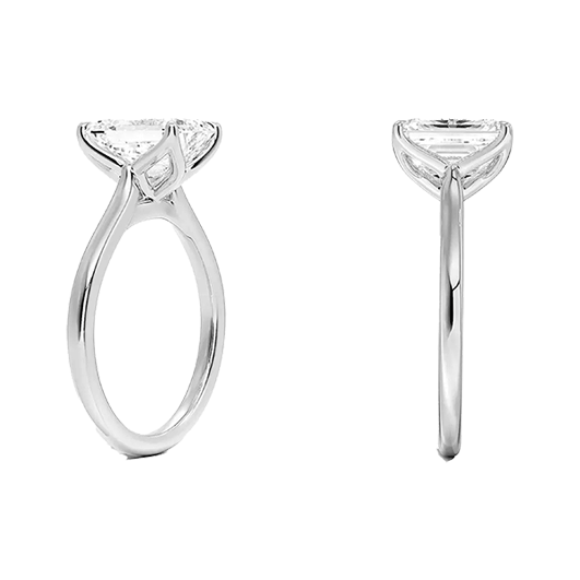 Classic Cathedral Solitaire 14K 2ct E VVS2 Emerald cut Engagement Ring Lab Diamond (EM 4119)