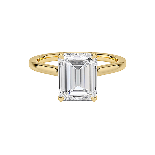Classic Cathedral Solitaire 14K 2ct E VVS2 Emerald cut Engagement Ring Lab Diamond (EM 4119)