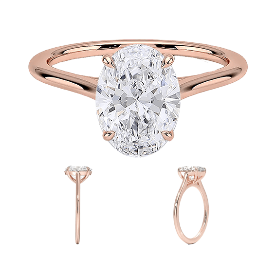 Classic Adorned Dawn 2ct E VVS2 Oval Lab Diamond Engagement Ring (OV 3126)