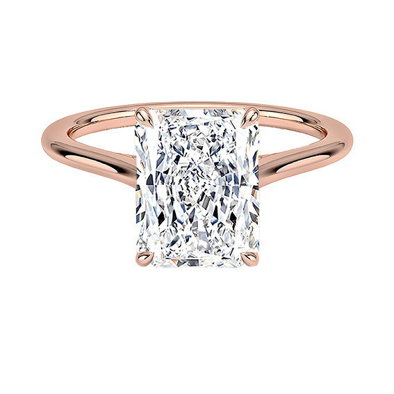 Classic Dawn Four-Prong 14k 3ct E VVS2  Solitaire Radiant Cut Lab Diamond Engagement Ring  (RA 2120)