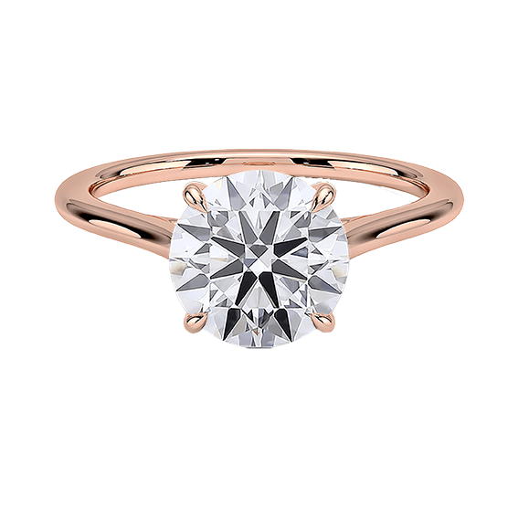 Classic Dawn Four-Prong Engagement Ring 14k 3ct E VVS2 Solitaire Radiant Cut Lab Diamond (RD 2130)