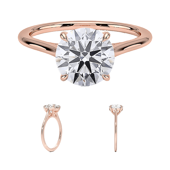 Classic Dawn Four-Prong Engagement Ring 14k 3ct E VVS2 Solitaire Radiant Cut Lab Diamond (RD 2130)