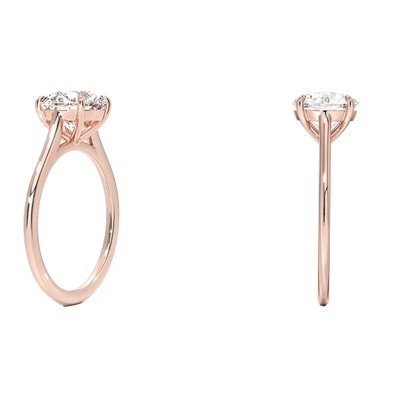 Classic Dawn Four-Prong Engagement Ring 14k 3ct E VVS2 Solitaire Radiant Cut Lab Diamond (RD 2130)