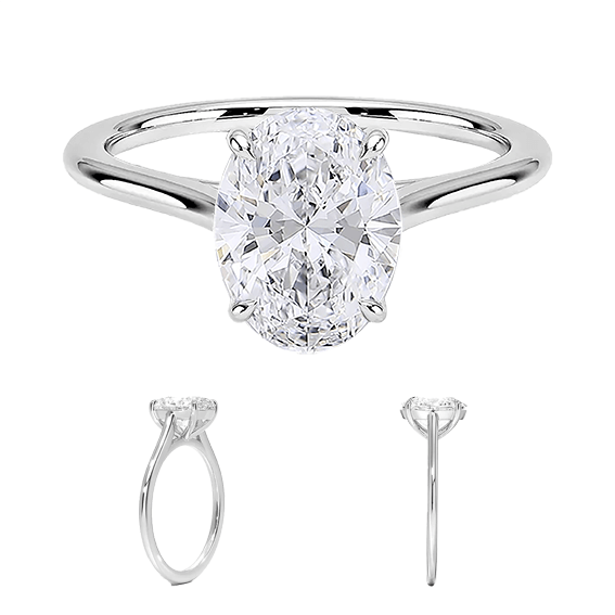 Classic Adorned Dawn 2ct E VVS2 Oval Lab Diamond Engagement Ring (OV 3126)