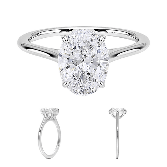 Classic Adorned Dawn 2ct E VVS2 Oval Lab Diamond Engagement Ring (OV 3126)