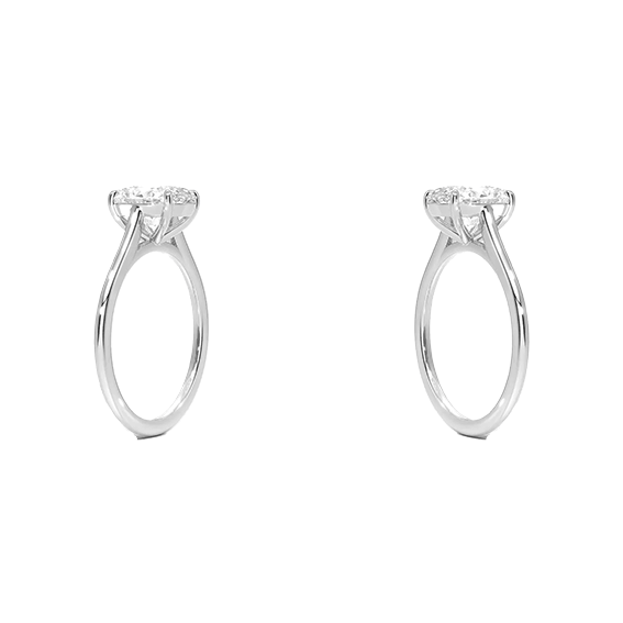 Classic Dawn Four-Prong 14k 3ct E VVS2  Solitaire Oval Cut Lab Diamond Engagement Ring  (OV 3118)