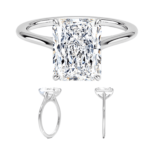 Classic Dawn Four-Prong 14k 3ct E VVS2  Solitaire Radiant Cut Lab Diamond Engagement Ring  (RA 2120)