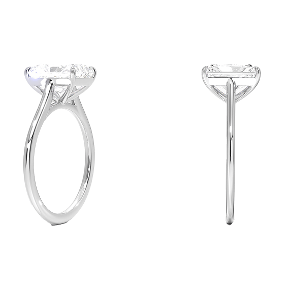 Classic Dawn Four-Prong 14k 3ct E VVS2  Solitaire Radiant Cut Lab Diamond Engagement Ring  (RA 2120)