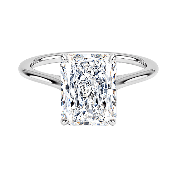 Classic Dawn Four-Prong 14k 3ct E VVS2  Solitaire Radiant Cut Lab Diamond Engagement Ring  (RA 2120)