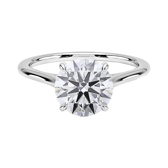 Classic Dawn Four-Prong Engagement Ring 14k 3ct E VVS2 Solitaire Radiant Cut Lab Diamond (RD 2130)
