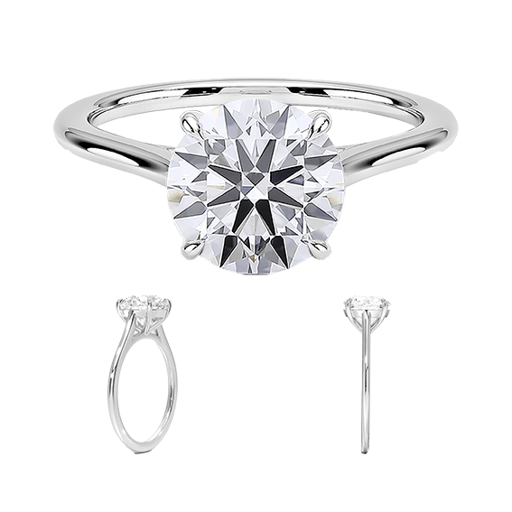 Classic Dawn Four-Prong Engagement Ring 14k 3ct E VVS2 Solitaire Radiant Cut Lab Diamond (RD 2130)