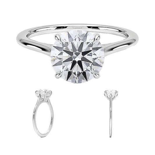 Classic Dawn Four-Prong Engagement Ring 14k 3ct E VVS2 Solitaire Radiant Cut Lab Diamond (RD 2130)