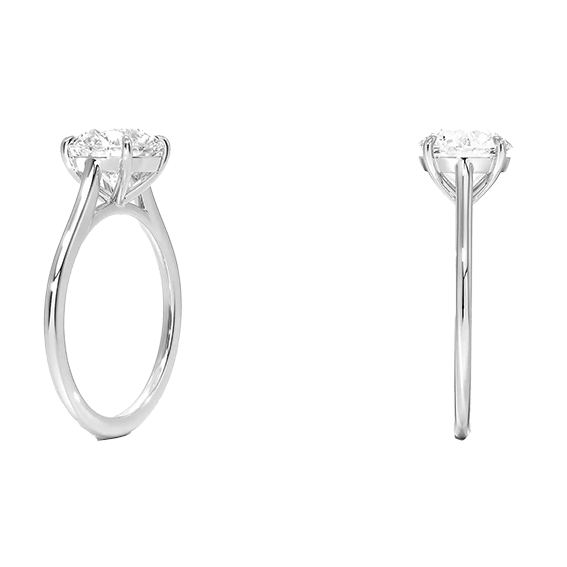 Classic Dawn Four-Prong Engagement Ring 14k 3ct E VVS2 Solitaire Radiant Cut Lab Diamond (RD 2130)