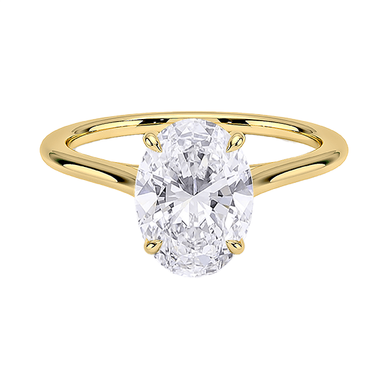 Classic Dawn Four-Prong 14k 3ct E VVS2  Solitaire Oval Cut Lab Diamond Engagement Ring  (OV 3118)