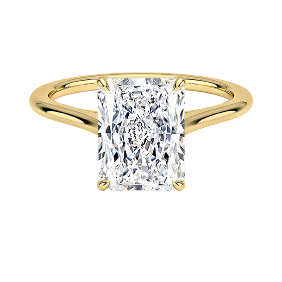Classic Dawn Four-Prong 14k 3ct E VVS2  Solitaire Radiant Cut Lab Diamond Engagement Ring  (RA 2120)