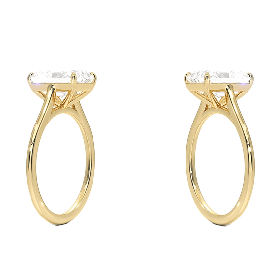 Classic Dawn Four-Prong 14k 3ct E VVS2  Solitaire Radiant Cut Lab Diamond Engagement Ring  (RA 2120)