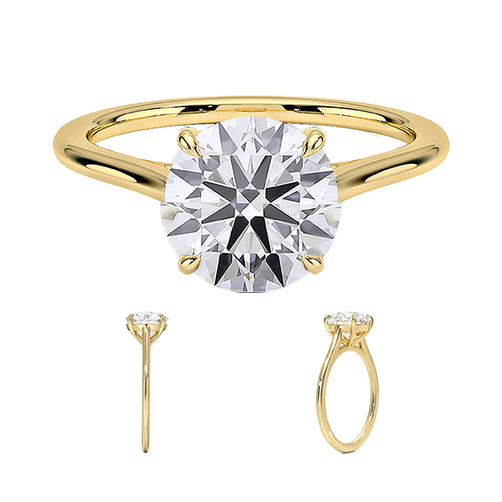 Classic Dawn Four-Prong Engagement Ring 14k 3ct E VVS2 Solitaire Radiant Cut Lab Diamond (RD 2130)