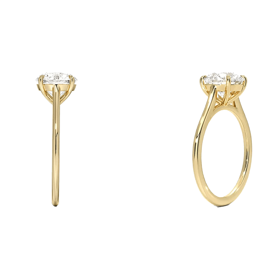 Classic Dawn Four-Prong Engagement Ring 14k 3ct E VVS2 Solitaire Radiant Cut Lab Diamond (RD 2130)