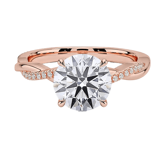 Classic Twisted Vine 2ct E VVS2 Hidden Halo Peve Lab Diamond Engagement Ring (RD 8139)