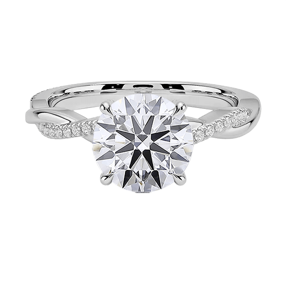 Classic Twisted Vine 2ct E VVS2 Hidden Halo Peve Lab Diamond Engagement Ring (RD 8139)