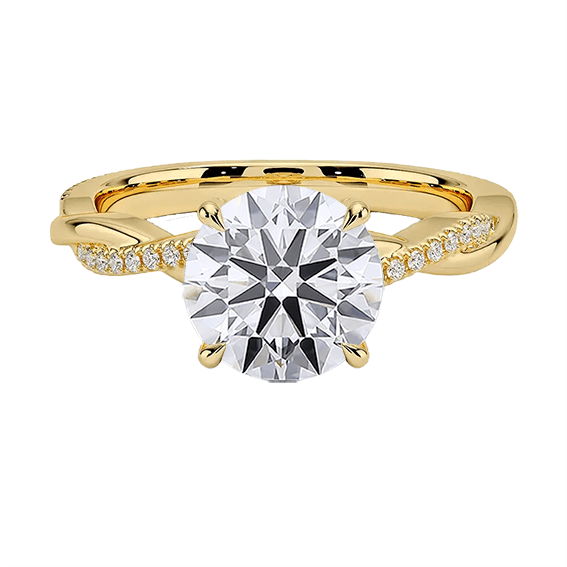 Classic Twisted Vine 2ct E VVS2 Hidden Halo Peve Lab Diamond Engagement Ring (RD 8139)