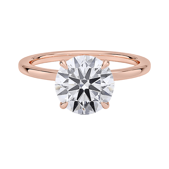 Secret Halo Four-Prong  14k 1.5ct D VVS2 Solitaire Round Brilliant Cut Lab Diamond Engagement Ring  (RD 1128)