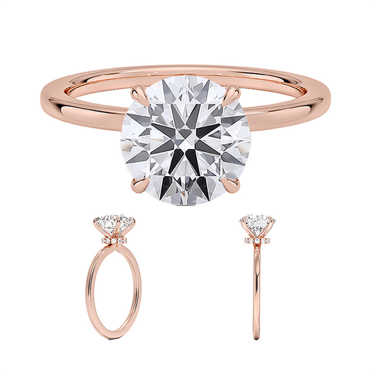Secret Halo Four-Prong  14k 1.5ct D VVS2 Solitaire Round Brilliant Cut Lab Diamond Engagement Ring  (RD 1128)