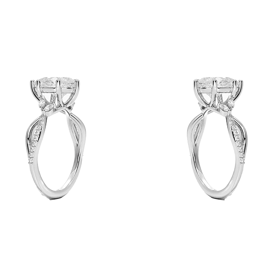 Luxe Willow Twisted Band Six ProngS 2ct E VVS2 Pear Cut Water Drop Lab Diamond Engagement ring(PE 6121)