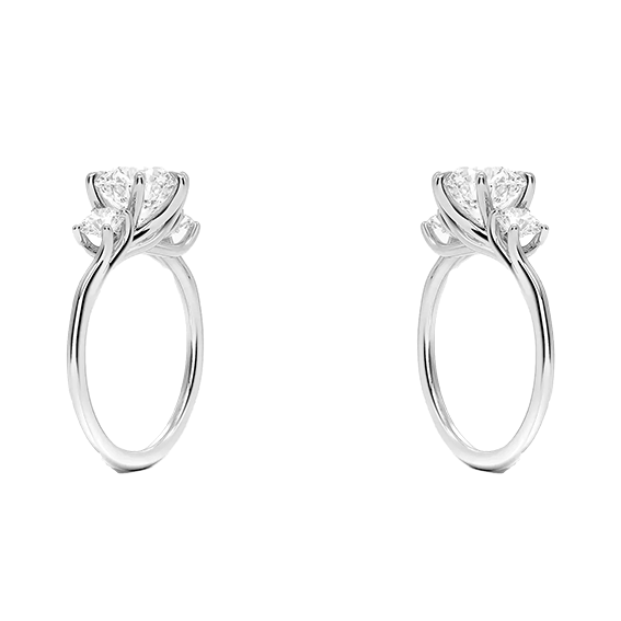 Three Stone 2ct E VVS2 Round Brilliant Cut Six Prong Lab Diamond Ring (RD 1147)