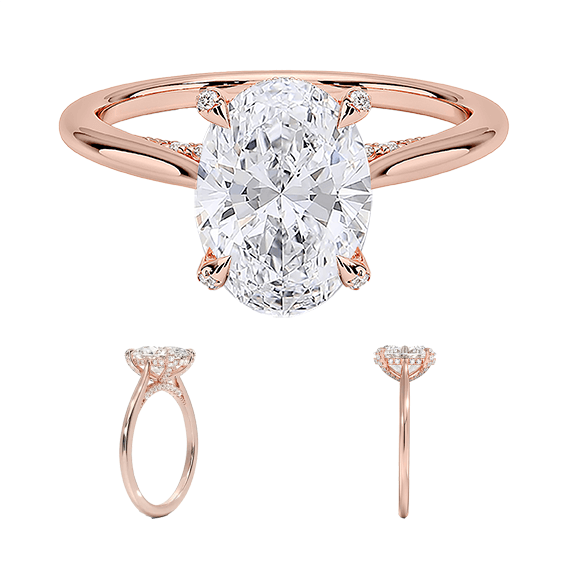 Adorned Dawn 2ct E VVS2 Oval Lab Diamond Engagement Ring (OV 3128)