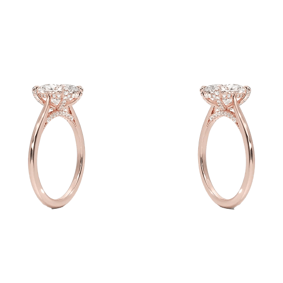 Classic Dawn Four-Prong 14k 4CT E VS1 OVAL 1.8mm Oval Cut 1/5 Lab Diamond Engagement Ring  (OV 3121)