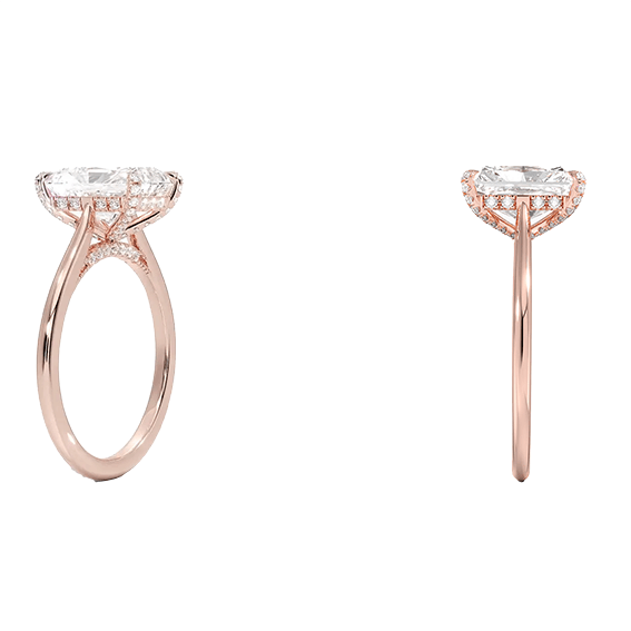 Classic Dawn Four-Prong 14k 3ct E VVS2 Radiant Cut 1/5 Lab Diamond Engagement Ring  (RA 2122)