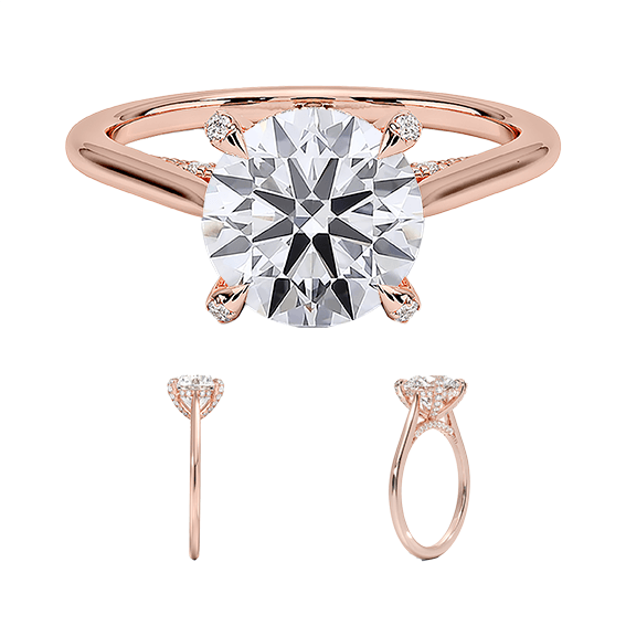 Classic Dawn Four-Prong Engagement Ring 14k 2.5ct E VVS2 Hidden Halo  Solitaire Round Brilliant Cut Lab Diamond (RD 2132)
