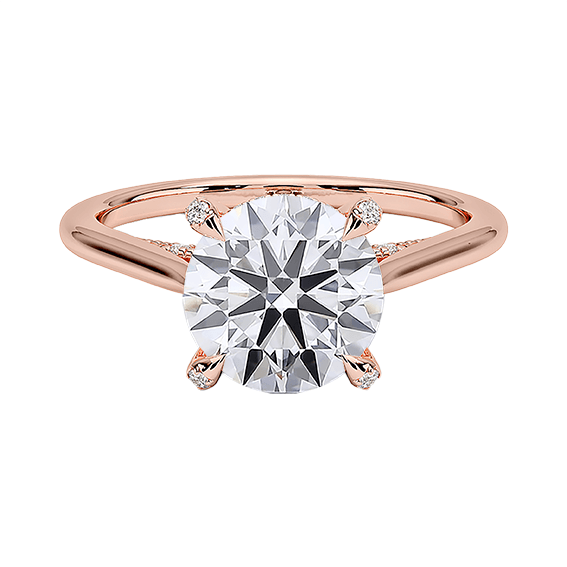 Classic Dawn Four-Prong Engagement Ring 14k 2.5ct E VVS2 Hidden Halo  Solitaire Round Brilliant Cut Lab Diamond (RD 2132)