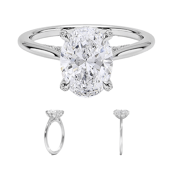 Adorned Dawn 2ct E VVS2 Oval Lab Diamond Engagement Ring (OV 3128)