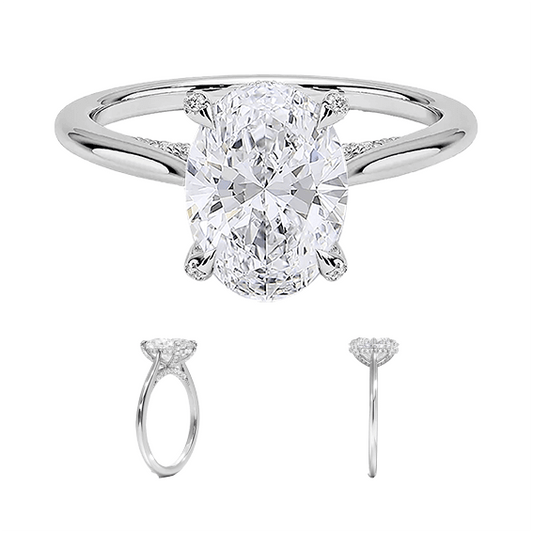 Adorned Dawn 2ct E VVS2 Oval Lab Diamond Engagement Ring (OV 3128)