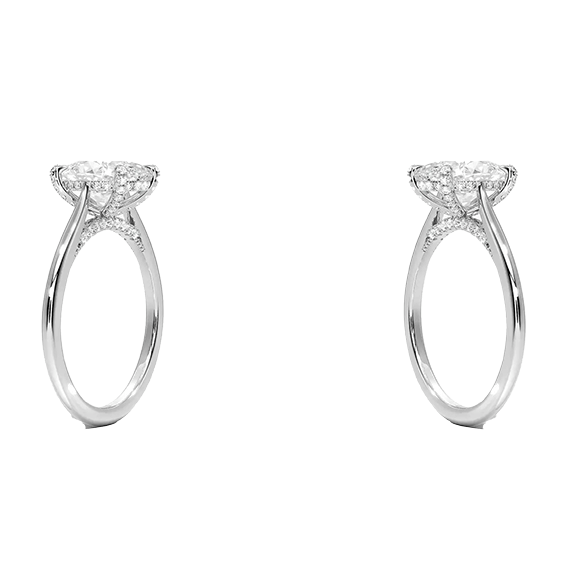 Classic Dawn Four-Prong 14k 4CT E VS1 OVAL 1.8mm Oval Cut 1/5 Lab Diamond Engagement Ring  (OV 3121)