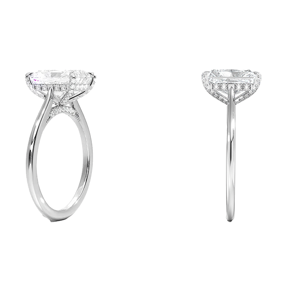 Classic Dawn Four-Prong 14k 3ct E VVS2 Radiant Cut 1/5 Lab Diamond Engagement Ring  (RA 2122)