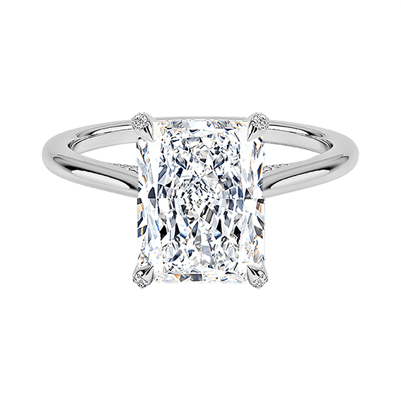 Classic Dawn Four-Prong 14k 3ct E VVS2 Radiant Cut 1/5 Lab Diamond Engagement Ring  (RA 2122)