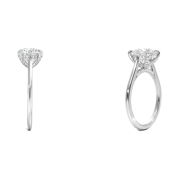 Classic Dawn Four-Prong Engagement Ring 14k 2.5ct E VVS2 Hidden Halo  Solitaire Round Brilliant Cut Lab Diamond (RD 2132)