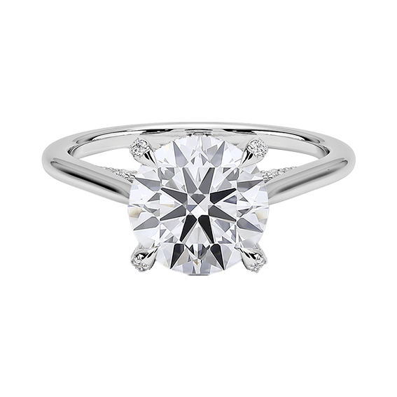 Classic Dawn Four-Prong Engagement Ring 14k 2.5ct E VVS2 Hidden Halo  Solitaire Round Brilliant Cut Lab Diamond (RD 2132)