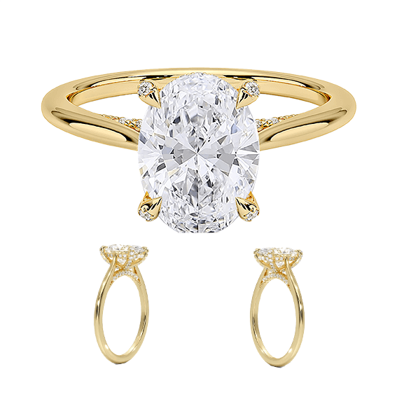 Adorned Dawn 2ct E VVS2 Oval Lab Diamond Engagement Ring (OV 3128)