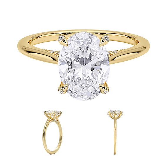 Classic Dawn Four-Prong 14k 2.5CT  E VVS2 OVAL 1.8mm Oval Cut 1/10 Lab Diamond Engagement Ring  (OV 3119)