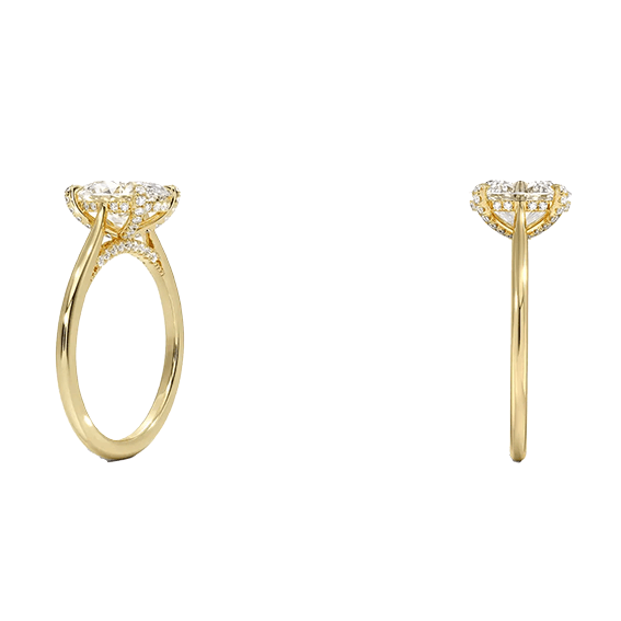 Classic Dawn Four-Prong 14k 4CT E VS1 OVAL 1.8mm Oval Cut 1/5 Lab Diamond Engagement Ring  (OV 3121)
