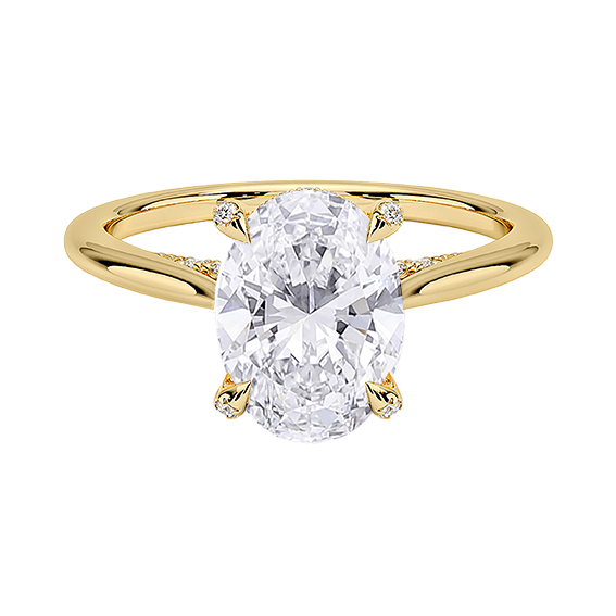 Classic Dawn Four-Prong 14k 4CT E VS1 OVAL 1.8mm Oval Cut 1/5 Lab Diamond Engagement Ring  (OV 3121)